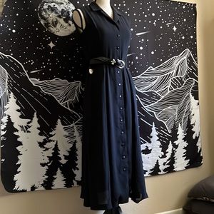 Vintage Black Long Sleeveless Dress